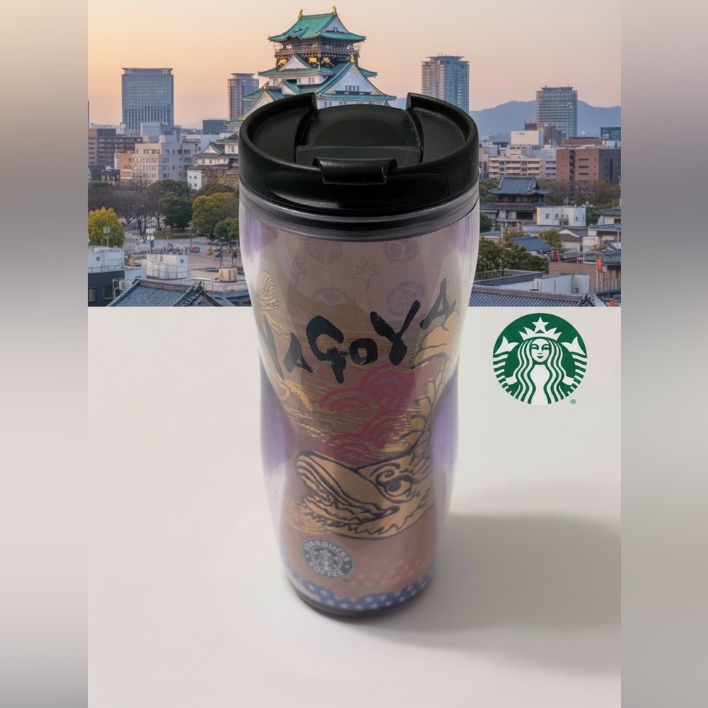 Starbucks Japan Nagoya City Series Tumbler 12oz Travel Mug Purple Gold Castle‎